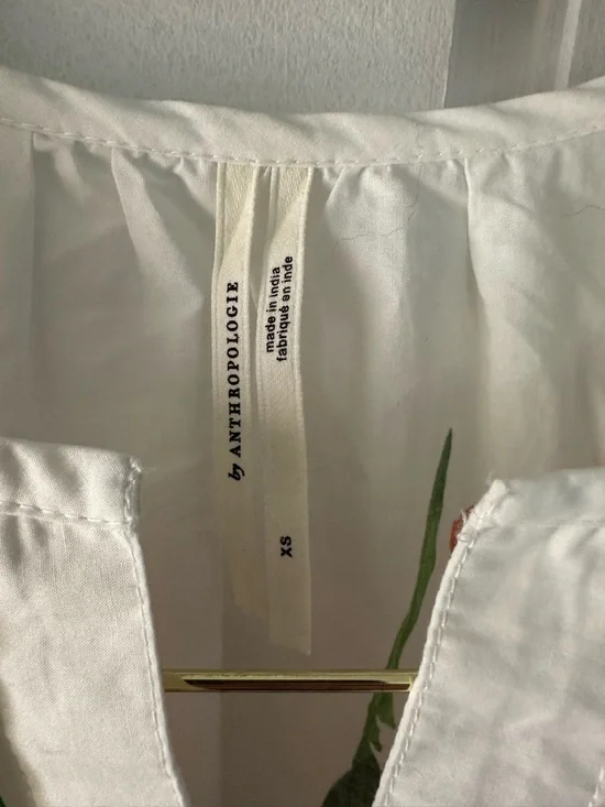 NWOT Anthropologie Floral Cotton Peplum Top - Picture 2 of 8